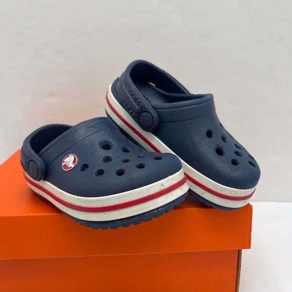 CROCS Kids Navy Blue Slippers - Picture 6 of 16